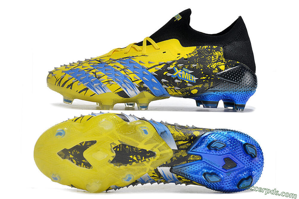 Adidas Predator Freak.1 Low FG Low-Tops Football Boots - Yellow/Black/Blue 0