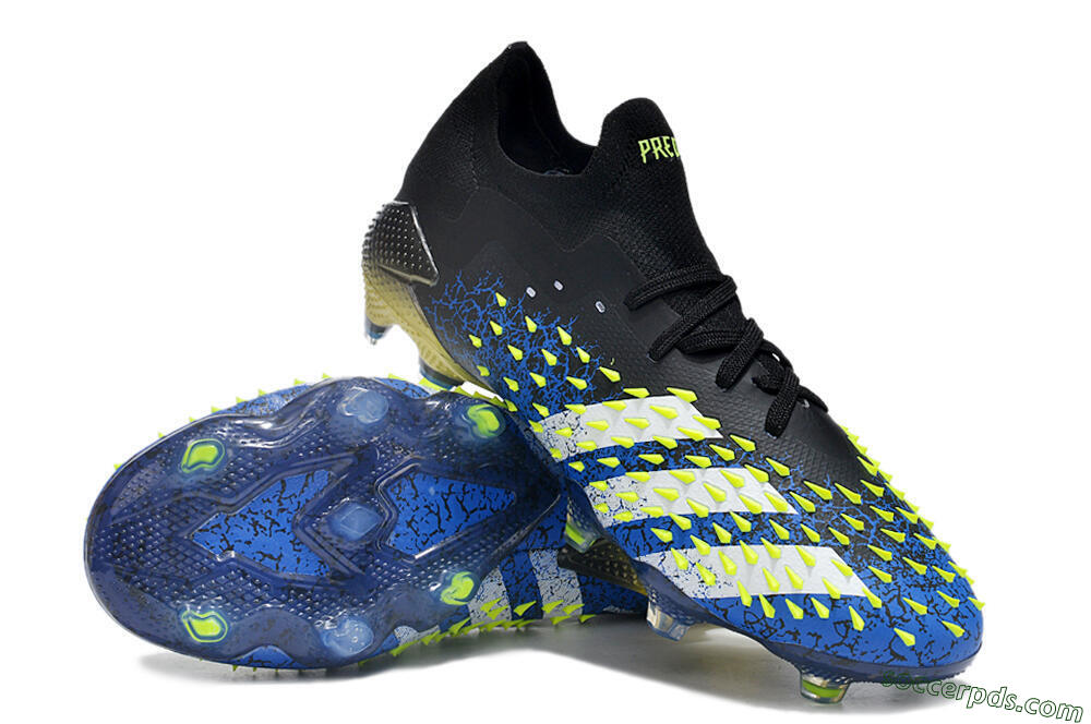 Adidas Predator Freak.1 Low FG Low-Tops Football Boots - Black/Blue/Green 3