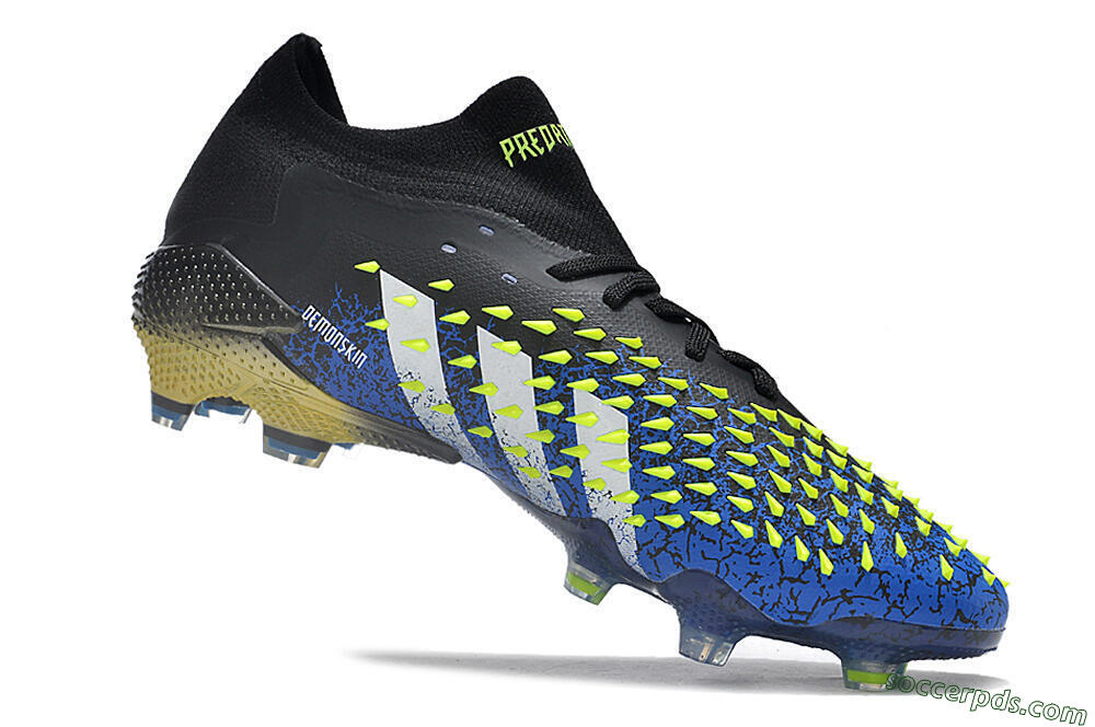 Adidas Predator Freak.1 Low FG Low-Tops Football Boots - Black/Blue/Green 4