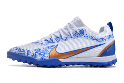 Nike Air Zoom Mercurial Vapor 15 Pro TF Low-Tops Football Shoes - White/Blue/Gold