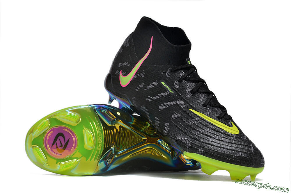 Nike Phantom Luna Elite FG High-Tops Football Boots - Black/Yellow/Pink 3