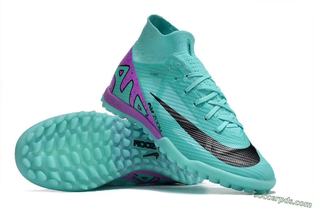 Nike Air Zoom Mercurial Superfly 9 Elite TF High-Tops Football Shoes - Blue/Black/Purple 3