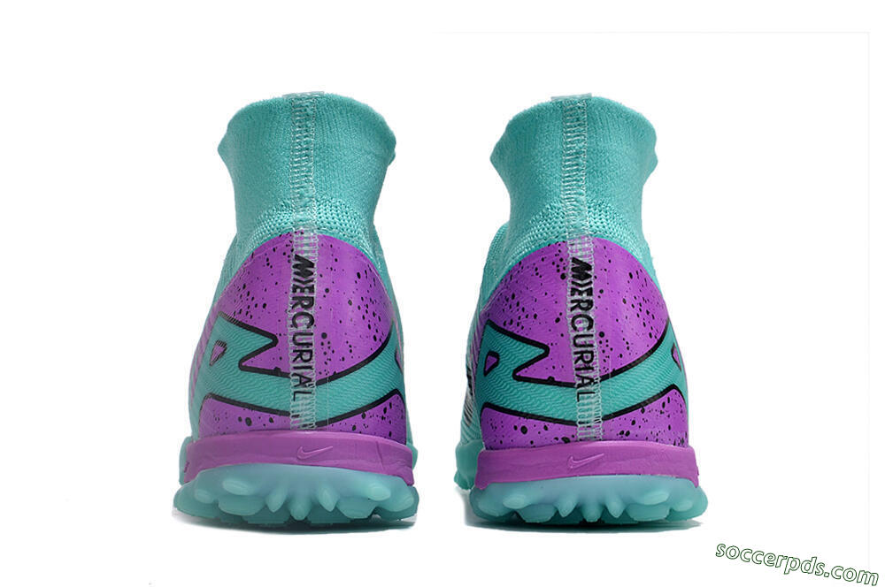 Nike Air Zoom Mercurial Superfly 9 Elite TF High-Tops Football Shoes - Blue/Black/Purple 5