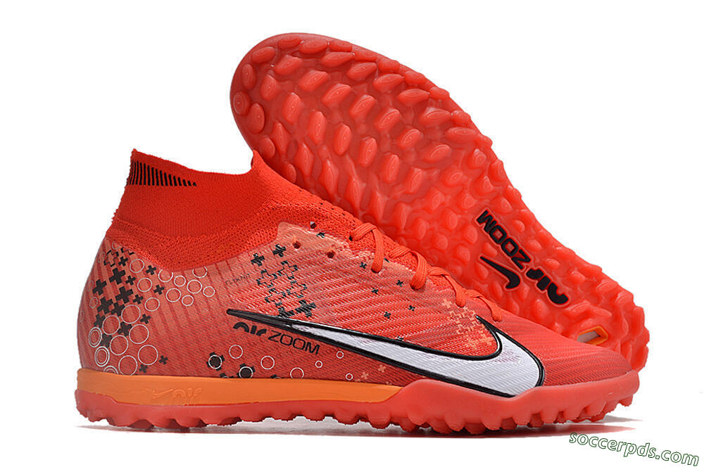 Nike Air Zoom Mercurial Superfly 9 Elite TF High-Tops Football Shoes - Red/White/Black 1