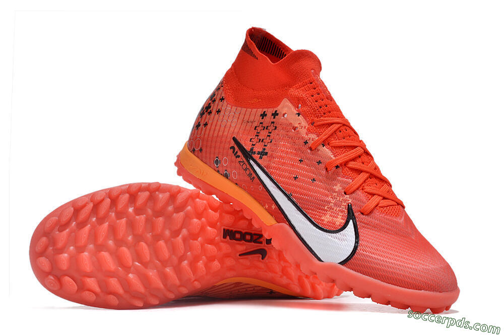 Nike Air Zoom Mercurial Superfly 9 Elite TF High-Tops Football Shoes - Red/White/Black 3