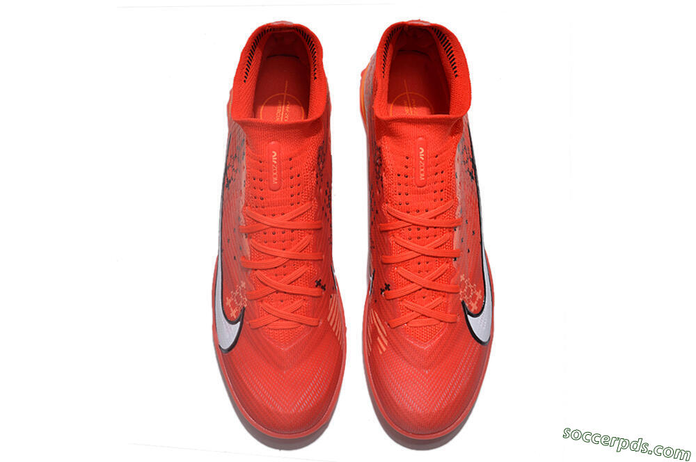 Nike Air Zoom Mercurial Superfly 9 Elite TF High-Tops Football Shoes - Red/White/Black 4