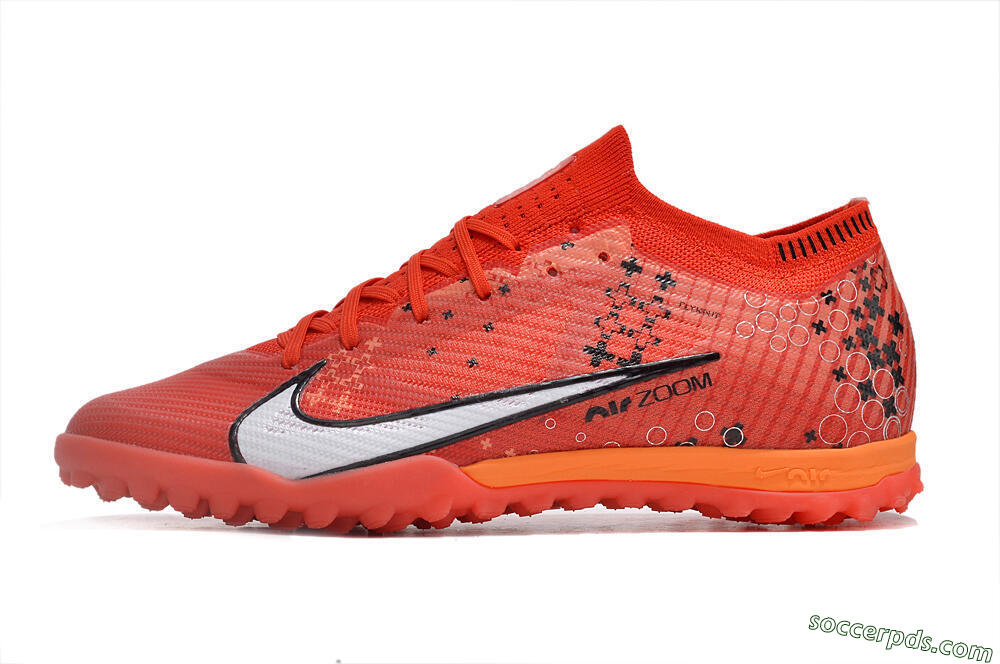 Nike Air Zoom Mercurial Vapor 15 Elite TF Low-Tops Football Shoes - Red/White/Black 2