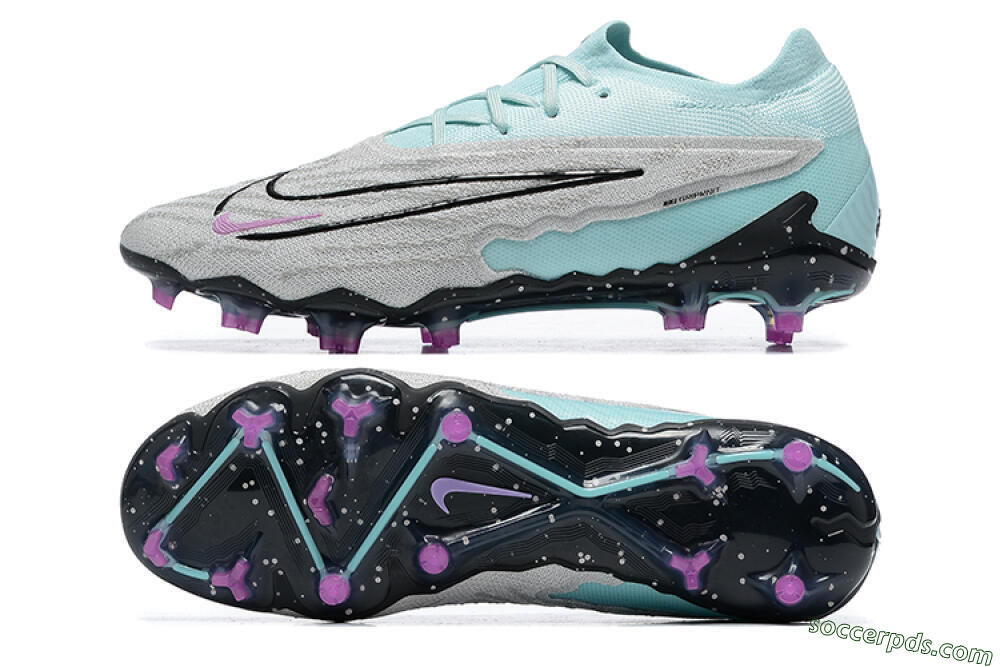 Nike Phantom GX Elite FG Low-Tops Football Boots - Grey/Blue/Black 0
