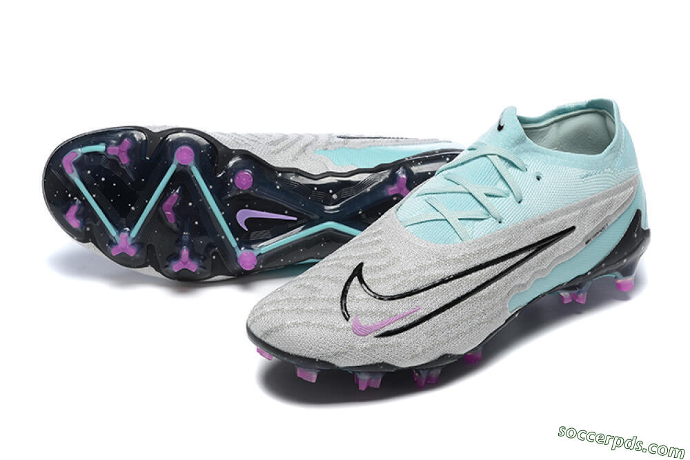 Nike Phantom GX Elite FG Low-Tops Football Boots - Grey/Blue/Black 3