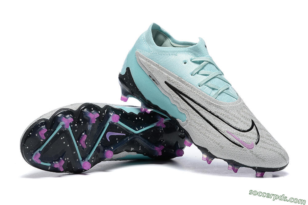 Nike Phantom GX Elite FG Low-Tops Football Boots - Grey/Blue/Black 4