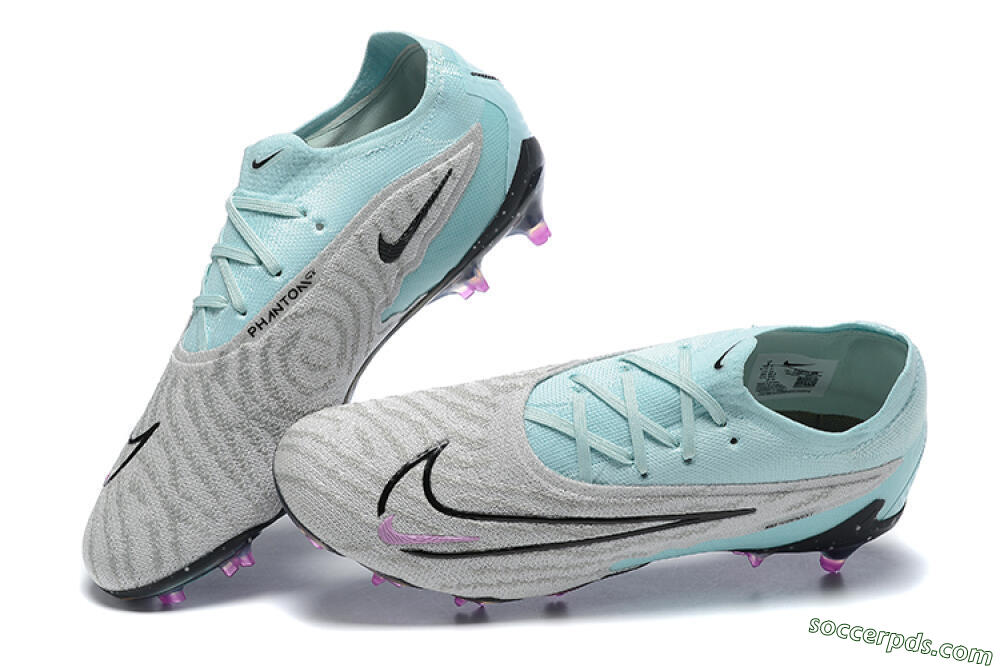 Nike Phantom GX Elite FG Low-Tops Football Boots - Grey/Blue/Black 6
