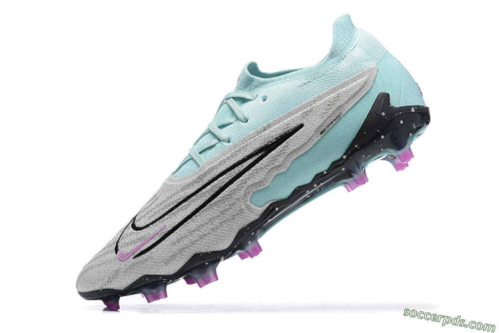 Nike Phantom GX Elite FG Low-Tops Football Boots - Grey/Blue/Black 8