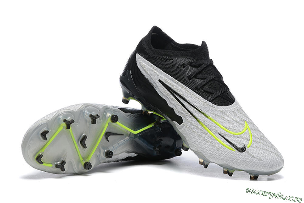 Nike Phantom GX Elite FG Low-Tops Football Boots - Grey/Black/Yellow 4