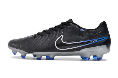 Nike Tiempo Legend 10 Academy FG Low-Tops Football Boots - Black/White/Blue