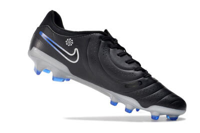 Nike Tiempo Legend 10 Academy FG Low-Tops Football Boots - Black/White/Blue