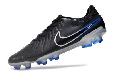 Nike Tiempo Legend 10 Academy FG Low-Tops Football Boots - Black/White/Blue