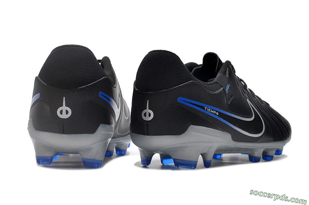 Nike Tiempo Legend 10 Academy FG Low-Tops Football Boots - Black/White/Blue 6
