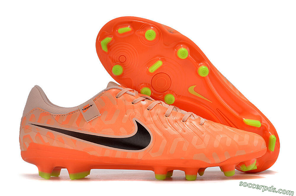 Nike Tiempo Legend 10 Academy FG Low-Tops Football Boots - Pink/Black/Orange 1