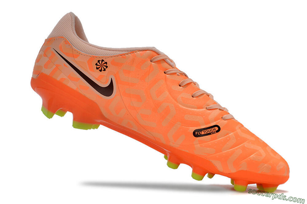 Nike Tiempo Legend 10 Academy FG Low-Tops Football Boots - Pink/Black/Orange 4