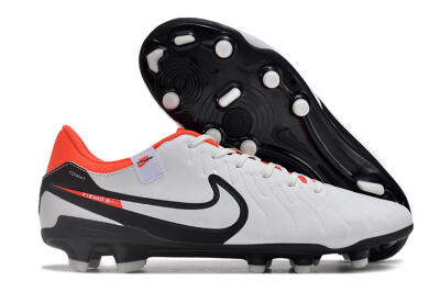 Nike Tiempo Legend 10 Academy FG Low-Tops Football Boots - White/Black/Red
