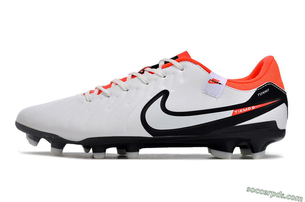 Nike Tiempo Legend 10 Academy FG Low-Tops Football Boots - White/Black/Red 2