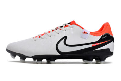 Nike Tiempo Legend 10 Academy FG Low-Tops Football Boots - White/Black/Red