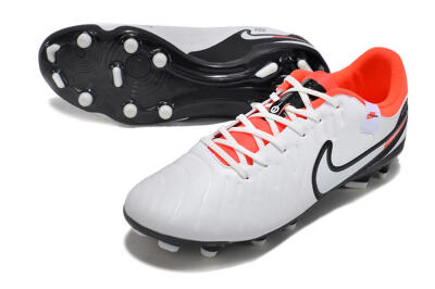 Nike Tiempo Legend 10 Academy FG Low-Tops Football Boots - White/Black/Red