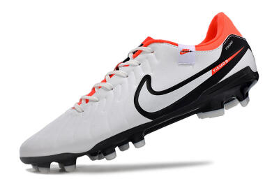 Nike Tiempo Legend 10 Academy FG Low-Tops Football Boots - White/Black/Red