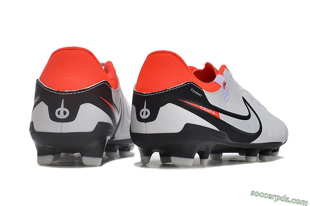 Nike Tiempo Legend 10 Academy FG Low-Tops Football Boots - White/Black/Red 6