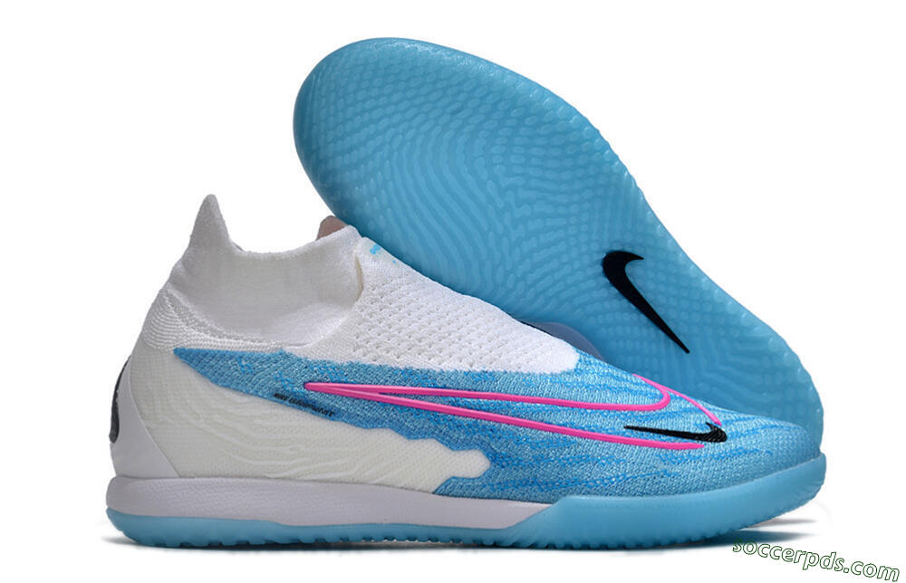 Nike Phantom GX Elite DF IC High-Tops Football Shoes - Blue/White/Pink 1