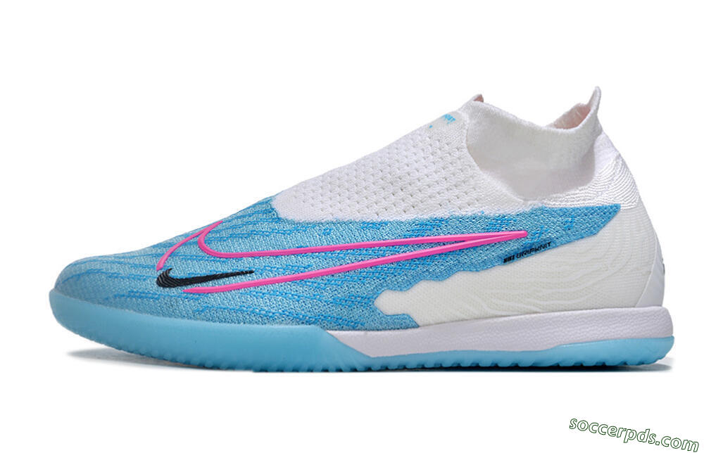 Nike Phantom GX Elite DF IC High-Tops Football Shoes - Blue/White/Pink 2