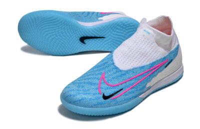Nike Phantom GX Elite DF IC High-Tops Football Shoes - Blue/White/Pink