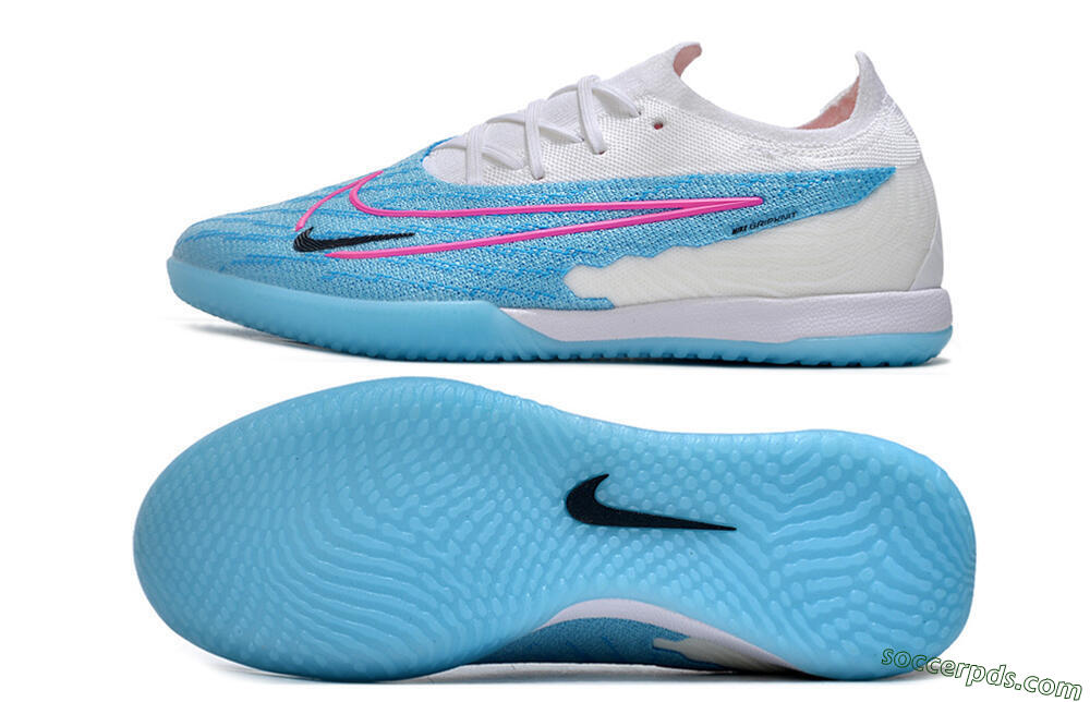Nike Phantom GX Elite IC Low-Tops Football Shoes - Blue/White/Pink 0