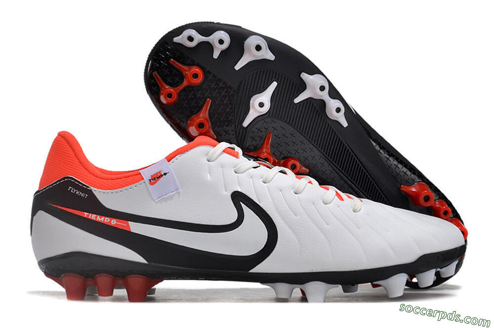 Nike Tiempo Legend 10 Academy AG Low-Tops Football Boots - White/Black/Red 1