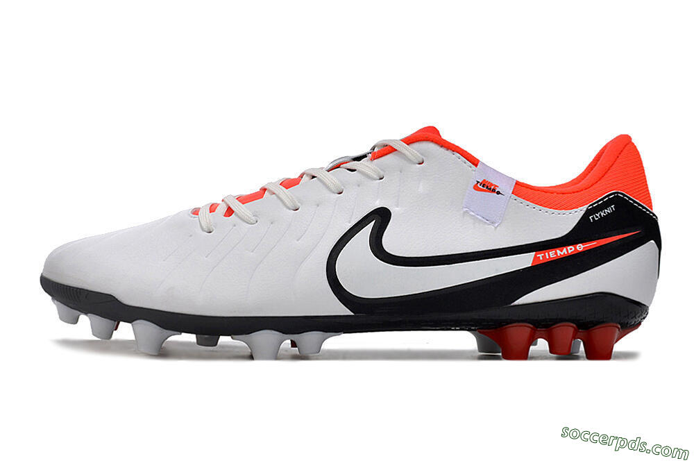 Nike Tiempo Legend 10 Academy AG Low-Tops Football Boots - White/Black/Red 2