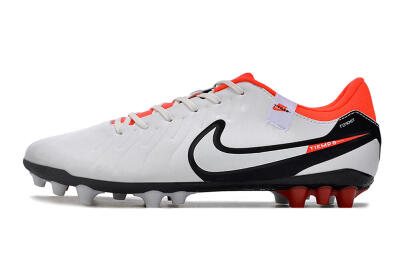 Nike Tiempo Legend 10 Academy AG Low-Tops Football Boots - White/Black/Red