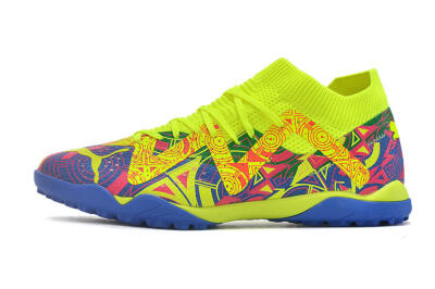 Puma Future X Powercat Tokyo Match TF Low-Tops Football Shoes - Blue/Yellow/Pink