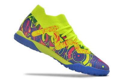 Puma Future X Powercat Tokyo Match TF Low-Tops Football Shoes - Blue/Yellow/Pink