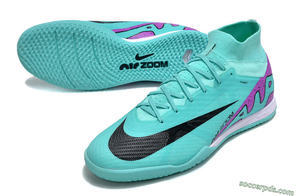 Nike Air Zoom Mercurial Superfly 9 Elite IC High-Tops Football Shoes - Blue/Purple/Black 3