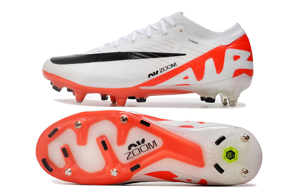 Nike Air Zoom Mercurial Vapor 15 Elite SG Low-Tops Football Boots - White/Black/Red 0