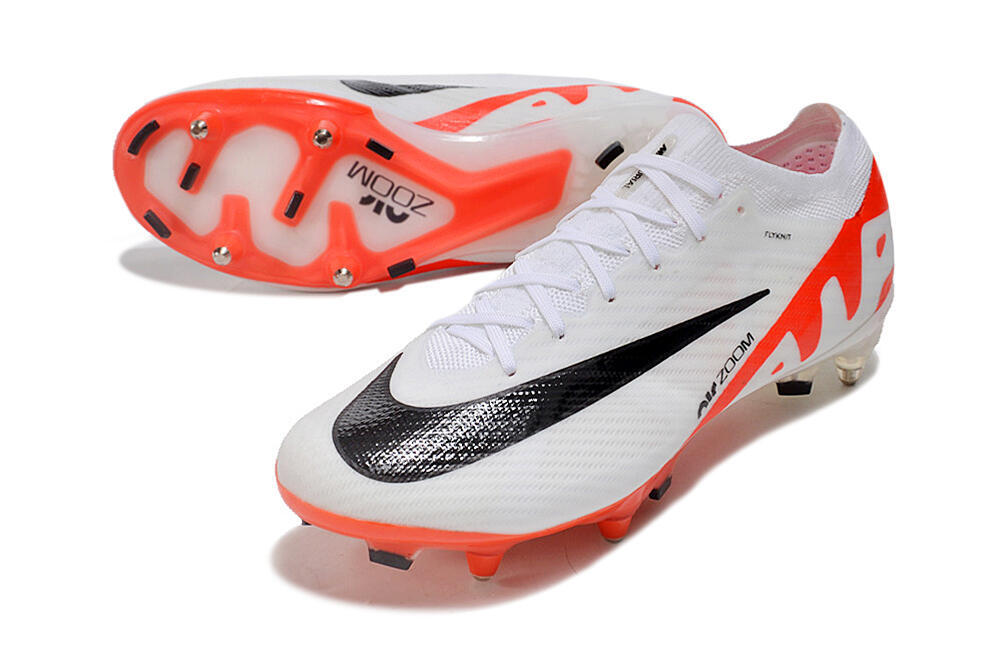 Nike Air Zoom Mercurial Vapor 15 Elite SG Low-Tops Football Boots - White/Black/Red 3