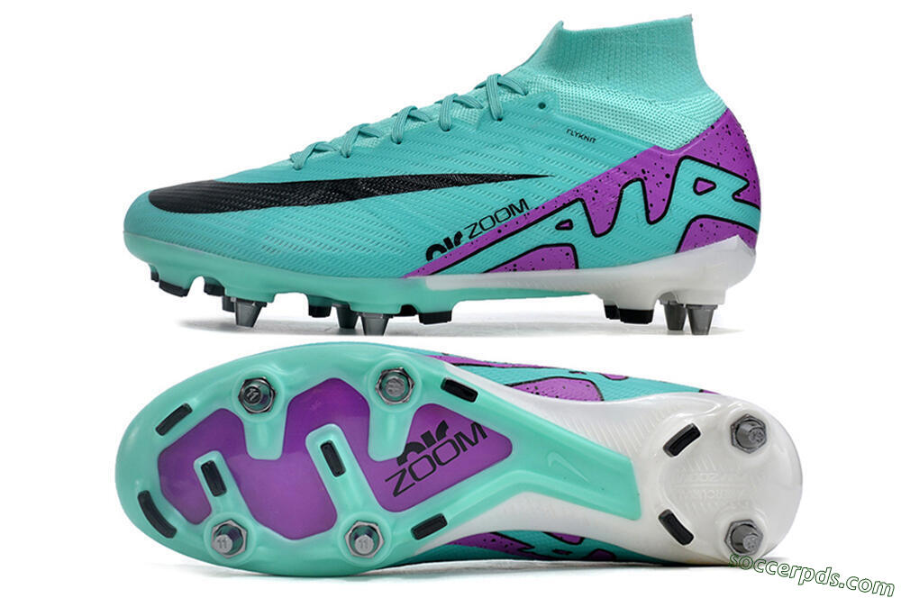Nike Air Zoom Mercurial Superfly 9 Elite SG High-Tops Football Boots - Blue/Purple/Black 0