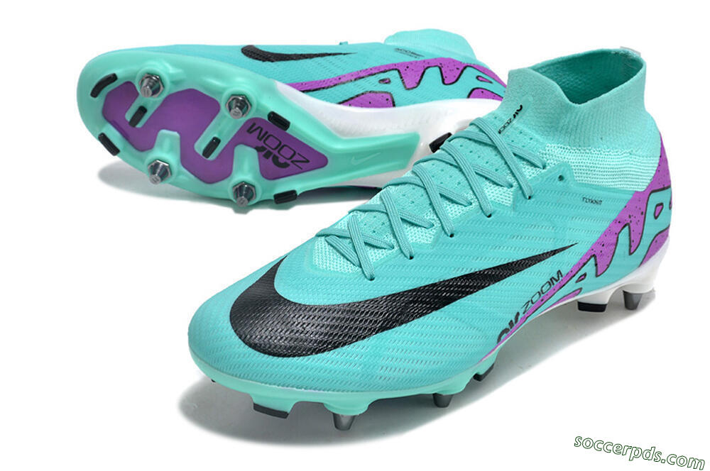 Nike Air Zoom Mercurial Superfly 9 Elite SG High-Tops Football Boots - Blue/Purple/Black 3