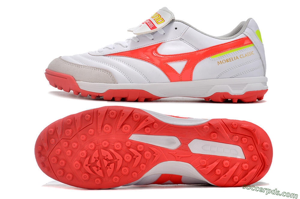 Mizuno Morelia Classic TF Low-Tops Football Shoes - White/Red/Green 0