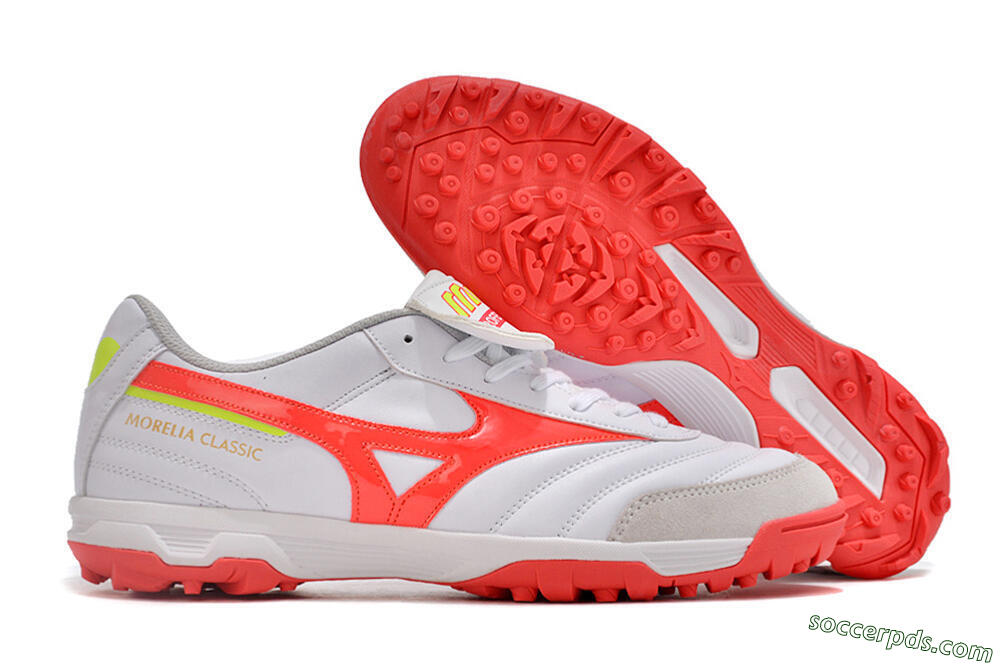 Mizuno Morelia Classic TF Low-Tops Football Shoes - White/Red/Green 1