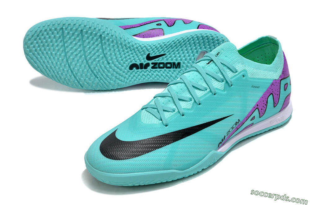 Nike Air Zoom Mercurial Vapor 15 Elite IC Low-Tops Football Shoes - Blue/Purple/Black 3
