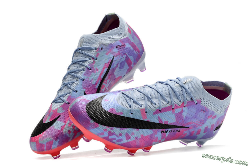 Nike Air Zoom Mercurial Vapor 15 Elite AG Low-Tops Football Boots - Blue/Purple/Pink 6