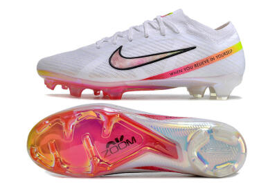 Nike Air Zoom Mercurial Vapor 15 Elite FG Low-Tops Football Boots - White/Pink/Black