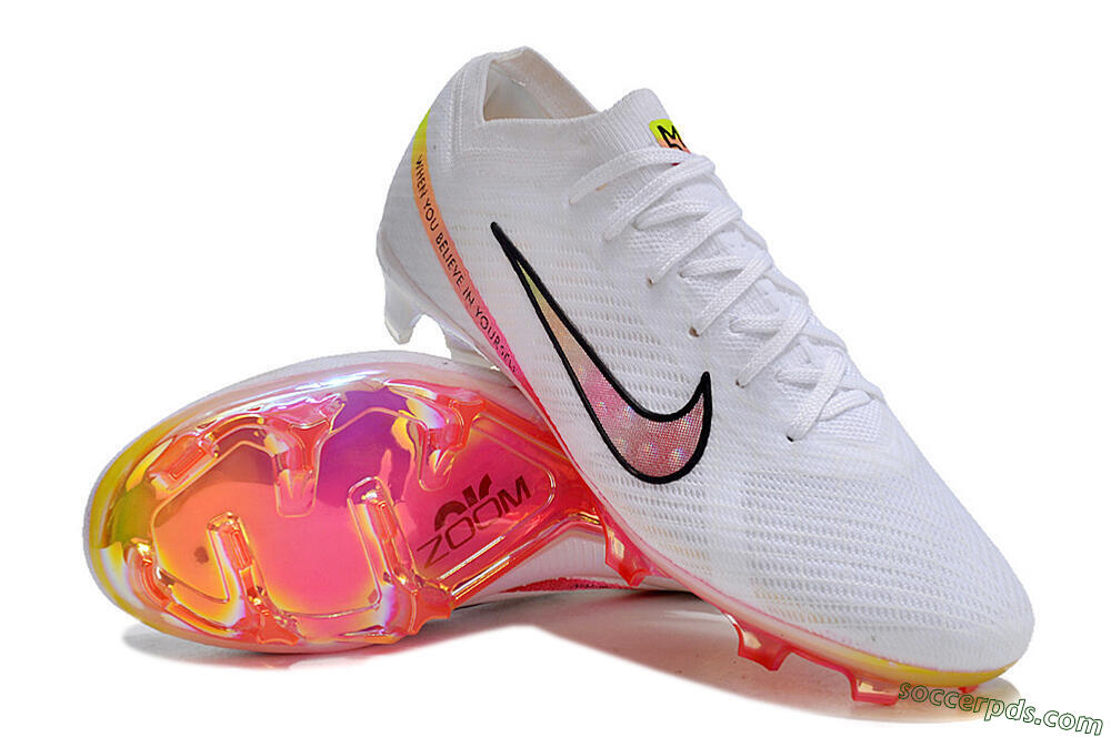Nike Air Zoom Mercurial Vapor 15 Elite FG Low-Tops Football Boots - White/Pink/Black 3