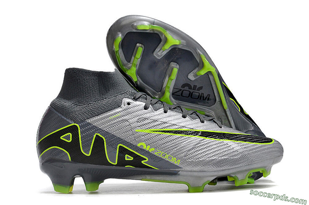 Nike Air Zoom Mercurial Superfly 9 Elite FG High-Tops Football Boots - Grey/Silver/Black/Green 1